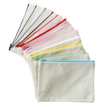 Multicolored Cosmetic Makeup Pouches with Zipper Cotton Canvas Pencil Holder DIY Bridesmaids Gift Travel Toiletry Bags